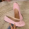 Venta al por mayor transfronteriza de zapatos de mujer de talla grande para la temporada de otoño 2026: nuevos estilos de zapatos casuales planos, de punta redonda y adornados con moños