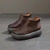 Sandálias Ysshadir2026 de Couro Genuíno com Sola Grossa para Mulheres, Sapatos Romanos Perfurados de Solado Macio para o Verão, Couro Bovino de Primeira Camada, Estilo Mori Girl