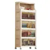 Armario de Almacenamiento sin Instalación, Armario para Ropa de Dormitorio, Estante de Almacenamiento Plegable Simple Multicapa para Hogar, Baño, Cocina