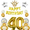 Venta Caliente Transfronteriza Set de Globos para Cumpleaños 18/21/30/40/50/60 años Globo de Película de Aluminio de 40 pulgadas Decoración para Fiesta de Cumpleaños