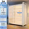 Rack de Cozinha de Chão Multicamadas Armário à Prova de Poeira Armário de Armazenamento para Micro-ondas Armário Multifuncional Armário de Armazenamento com Porta