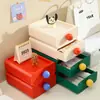Nueva caja de almacenamiento de escritorio estilo dopamina, gabinete de almacenamiento con cajón rectangular para lápiz labial, cosméticos y artículos varios, apilable