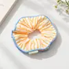 Anillo para el Cabello de Intestino Grande Rayado Amarillo Cremoso Estilo Coreano para Mujer Accesorios para el Cabello Anillo para el Cabello de Bola Cuerda Elástica Alta para el Cabello Doble Capa