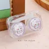 Estuche para Lentes de Contacto de Gato de Dibujos Animados, Caja de Almacenamiento Linda para Gafas de Niña, Estuche de Lentes de Contacto de Alta Gama con Tapa Antivuelco