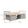 Cama litera de estilo campamento Shanghai, cama de hierro gruesa, armario, mesa de estudio y silla combinados, gabinete para casa, litera superior e inferior