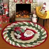 Tapete redondo 3D estereoscópico de Natal transfronteiriço, para sala de estar, quarto, ao lado da cama, decoração festiva, tapete de chão e aquecedor de pés