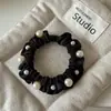 Diademas de Perlas de Alta Gama Estilo Coreano y Japonés, Bandas Elásticas Elegantes Simples y Versátiles para Coletas