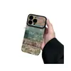 Capa tipo patchwork com pintura a óleo vintage adequada para iPhone 17, Apple 16, anti-queda, cobertura total, capa macia de alta qualidade com aparência de couro 15