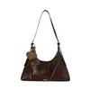 Bolso de mujer de gran capacidad, nuevo modelo otoño 2025, diseño de nicho, bolso de hombro y cruzado vintage, adecuado para la escuela y el trabajo, bolso tipo empanadilla