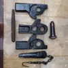 Viga superior articulada de metal com conexão de pino horizontal estável, forte aplicabilidade, bloco de cunha duplo, placas de orelha esquerda e direita, anel de retenção de pino redondo