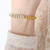 Diseño Exagerado sin Color Estilo Lujo Ligero Incrustado con Pedrería Pulsera con Cuentas Moda Tendencia Acero de Titanio Chapado en Oro Joyería Elegante para Mano