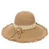 Nuevo Sombrero de Sol de Ala Ancha Protector Solar Monocromático de Verano para Mujer Sombrero de Madre Sombrilla Sombrero de Paja Sombrero de Verano Sombrero de Pescador