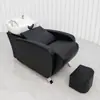 Shampoo Guerreiro Preto Cama de Barbeiro Salão de Cabeleireiro Bacia Cerâmica Profunda Cama de Enxágue Semi-Reclinável