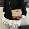 Nova Bolsa de Ombro Xadrez Retrô de Verão Bolsa Feminina Simples Moda para o Dia a Dia Bolsa Transversal Textura Pu Luxo Acessível Bolsa Saco
