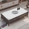 Mantel de cuero estilo tinta china para mesa de centro, impermeable, resistente al aceite, antiescaldaduras, lavable, para comedor y mesa de centro.