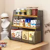 Estante de almacenamiento de escritorio, estante de bocadillos para encimera de mesa de cocina, caja de almacenamiento, estante organizador de varias capas, portadulces de té, portavasos para mesa de centro
