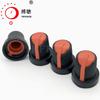Yrfknob Perilla de Plástico 15*17 Rojo y Negro Patrón Vertical Perilla Agujero Interior 6 Perilla de Potenciómetro Bicolor