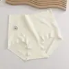 Ropa interior de mujer tipo bikini de cintura alta, sin costuras, suave, transpirable, de Lyocell 10A, seda de morera antibacteriana, entrepierna antibacteriana