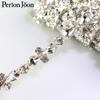 Corrente de solda de strass de vidro em forma de gota d'água multicolorida corrente de código para vestido de noiva roupas acessórios DIY sapatos e chapéus corrente de diamante decorativa