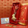 Chaveiro de Ouro Puro 999 do Ano do Cavalo com Certificado Caixa de Presente Bolsa Pingente Presente Corporativo Lembrança Atacado