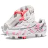 2026 Nuevas Botas de Fútbol para Niñas y Niños Tacos Largos Tacos para Césped Infantil Rosa Hebilla Giratoria Zapatos de Competición y Entrenamiento