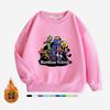Moletom Jaqueta Infantil Estampado Amigos Arco-Íris Azul Outono Inverno Veludo Espessado Gola Redonda Manga Longa