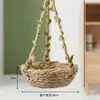 Nido de Paja para Loros Colgante para Agapornis, Cacatúas y Periquitos, Nido Especializado para Aves para Todas las Estaciones, Columpio Decorativo