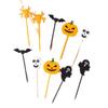 Halloween Palillos de Plástico para Pastel Palillos de Fruta Cóncavo Hombre Palillos Tenedores de Fruta Suministros para Fiesta Decoración de Cupcake