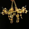 Pente Dourado Estilo Antigo, Adorno de Cabeça para Maquiagem de Traje da Dinastia Han Estilo Tang, Noivado e Casamento, Acessórios de Cabelo Estilo Chinês Novo Estilo Chinês