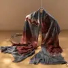 Bufanda Chal de Cachemir 100% Puro para Mujer Estampado y Teñido Serie Atardecer Versátil Otoño e Invierno Nuevo Estilo Extendido Moderno Elegante