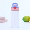 Taza Sublimación Transfronteriza de 20 oz Recta con Popote Termo de Acero Inoxidable 304 con Tapa de Asa para Coche Portátil DIY