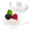Amazon em estoque prato de sobremesa mini 1oz com colher tigela de aperitivo de plástico transparente prato de cheesecake prato de chocolate