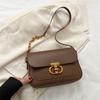 Hebilla de Cierre Retro Color Sólido 2026 Elegante Nuevo Casual Moda de Primavera Simple Bolso Cuadrado Pequeño de Hombro Cruzado con Cadena