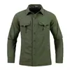 Camisa de Manga Larga para Hombre de Trabajo de Otoño Primavera de Venta Caliente Ropa de Trabajo de Algodón Casual Holgada Camisa Versátil para Exteriores Camisa Lavada para Hombre