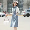 Camisa Vestido de Mezclilla Delgada Elegante de Verano para Mujer, Nueva Moda Tendencia 2025 Vestido de Mezclilla Petite