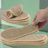 Plantilla de Lino 5 Pares para Hombre Desodorante Transpirable Absorbente de Sudor Hecha a Mano de Algodón Desodorante Plantilla Fragante