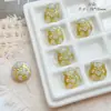 Vidrio checo doméstico vintage hortensia mariposa oso hojas hechas a mano trazado oro pulsera DIY material accesorios