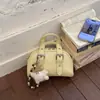 Bolso de Mano con Cesta de Diseño de Nicho en Forma de Media Luna Coreano, Bolso de Mano de Moda Tendencia, Bolso de Hombro, Bolso Cruzado para Mujer, Color Caramelo