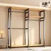 Arara de Roupas, Arara de Chão para Quarto, Arara Integrada para Closet Aberto, Unidade de Prateleira de Metal, Pode Ser Combinada com um Guarda-Roupa