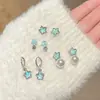 Pendientes de Perla con Estrella Coloridos de Moda para Mujer, Pendientes Pequeños, Simples y Exquisitos, Frescos Elegantes, Pendientes de Gama Alta de Nicho