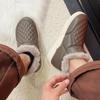 Zapatos de Algodón sin Cordones con Suelas Gruesas Suaves Antideslizantes, Zapatos de Papá, Zapatos de Casa Cálidos con Forro de Felpa, Pantuflas de Algodón para Interiores con Cobertura en el Talón