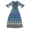 Vestido Estilo Étnico Verão 2024 Novo Estilo Algodão Estampado Yunnan Dali Tailândia Xinjiang Turismo Vestido de Praia