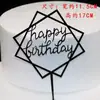 Nueva Tarjeta Creativa de Cumpleaños de Acrílico con Doble Anillo Cuadrado, Decoración para Pastel de Fiesta