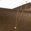 Popular Estilo Ins Europeo y Americano Estrella de Seis Puntas Cadena para Clavícula Sol Colgante de Acero Inoxidable Conservación del Color Dorado de 18K Conservación del Color Collar para Mujeres