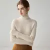 Suéter de cachemira 100% puro para otoño e invierno para mujer, suéter de punto de cuello alto, corte ajustado, suave y cómodo, perfecto como capa base o prenda interior