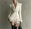 Vestido Blazer de Comercio Exterior Transfronterizo Europeo y Americano para Primavera y Otoño, Elegante para el Trabajo, con Nuevo Diseño y Mangas Largas de Bloques de Color