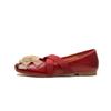 Sapatilhas de Bico Redondo com Flor, Sapatos Beanie de Salto Baixo, Sapatos de Salto Baixo da Moda, Sapatos Mary Jane Versáteis Franceses de Sola Macia, Retrô