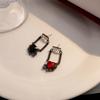 Aguja de Plata nicho oscuro Halloween encantadores pendientes de circón cadena larga de borla de alta calidad pendientes asimétricos