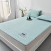 Nuevo Set de Tres Piezas de Sábanas Ajustables de Verano de Seda de Hielo y Látex Plegable para Estudiante de Dormitorio Individual Lavable a Máquina