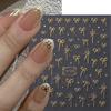 Adesivos de nail art novos transfronteiriços laço dourado florzinhas linhas foscos adesivos de unha adesivos atacado unha